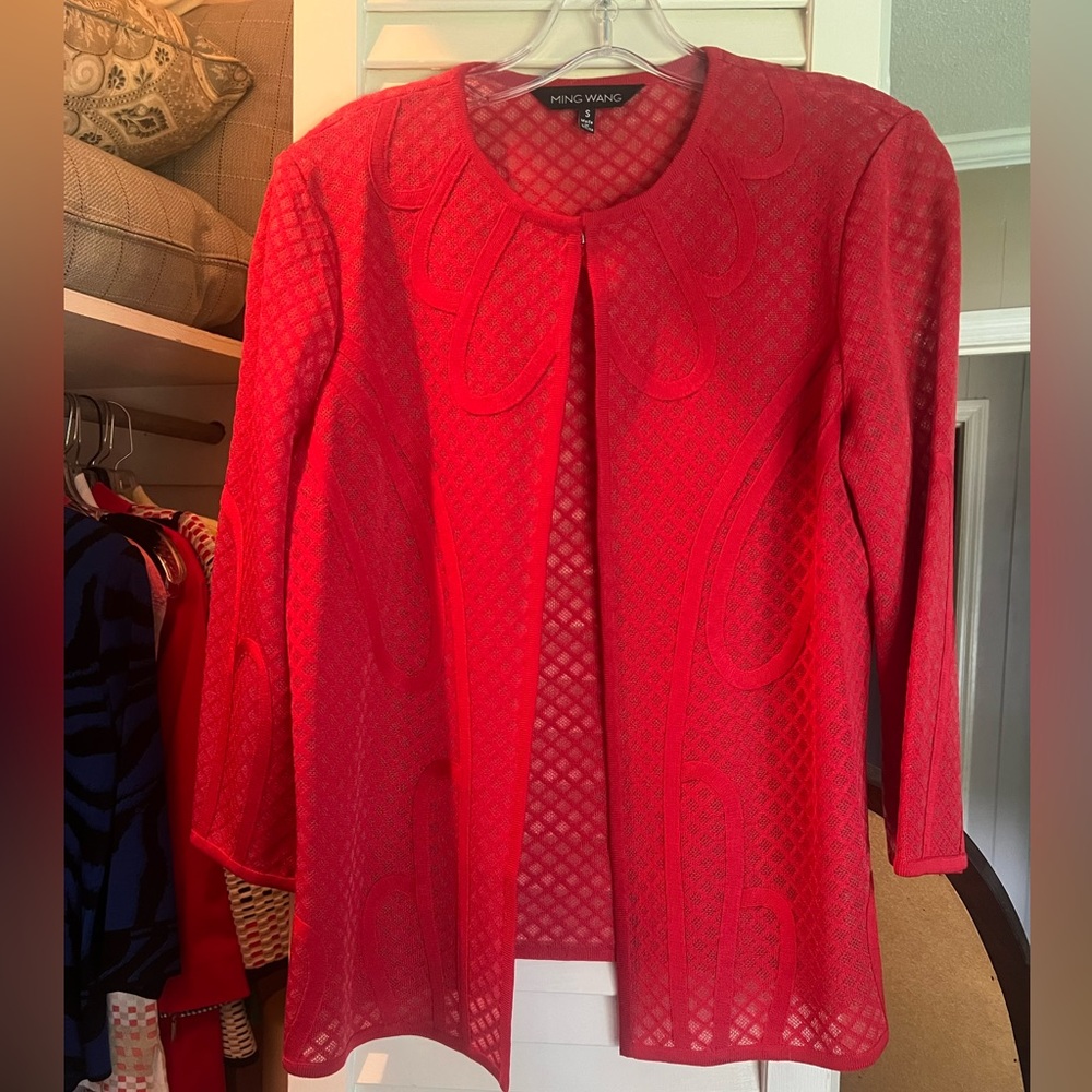 Ming Wang Jacket Small Red Euc - image 1